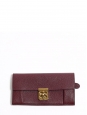 ELSIE Prune pebbled leather continental wallet Retail price €380