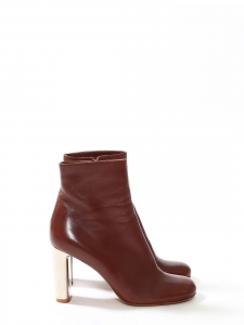 BAM BAM burgundy red leather ankle boots silver heel Retail price €730 Size 40.5