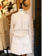 Pull en laine mérinos blanc ivoire brodé de dentelle crochet Prix boutique 850€ Taille S