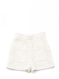 High waist shorts embroidered with fine lace Retail price €950 Size 34