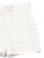 Short taille haute blanc ivoire brodé de dentelle Prix boutique 950€ Taille 34