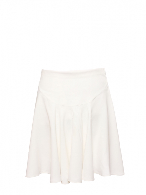 Ivory white crepe high waist flared skirt Retail price €560 Size 36