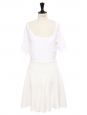 White ruffled hem crepe skirt Retail price €560 Size 38
