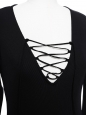 Black laced up stretch body with long sleeves Size 36