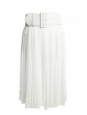 Jupe blanche plissée taille haute longueur midi et grosse ceinture Prix boutique 915€ Taille 36