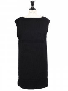 Black wool knit sleeveless mini dress Retail price €990 Size M