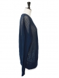 Pull oversize en crêpe de coton bleu marine Px boutique 660€ Taille 36