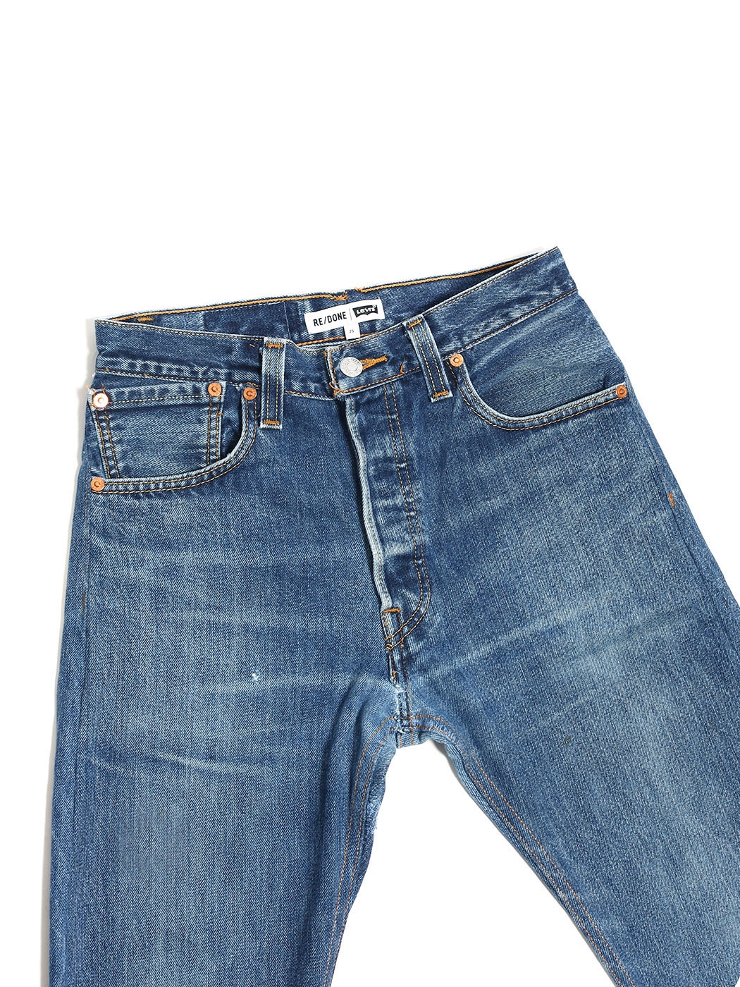 Femme Jeans Jeans RE/DONE Jean droit à finitions effilochées Jean RE/DONE en coloris Bleu 