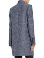 BRYCE boucle heather blue silk and cotton structured spring coat Retail price $1,585 Size 36