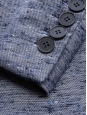 Manteau veste BRYCE bouclé en coton et soie bleu chiné Prix boutique $1,585 Taille 36