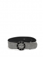 Black and white striped velvet belt Retail price €800 Size 40