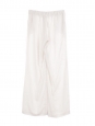 Ivory white crepe fluid elasticated waist pants Retail price €180 Size S