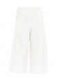 Ivory white crepe cropped high waist wide-leg pants Size S