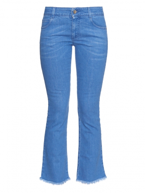 Frayed-hem mid-rise flared cropped blue jeans Retail price €275 Size 30