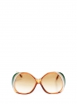 Orange brown, green and white oversized sunglasses Retail price €220