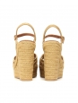 CANDY Beige espadrilles wedge sandals with ankle strap Retail price $895 Size 40
