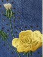 STELLA MCCARTNEY Jean flare cropped taille haute bleu brodé fleurs jaune et vert Prix boutique 510€ Taille M (28)