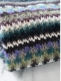 KENZO Green, blue, purple white and black graphic mohair and wool scarf Retail price €190