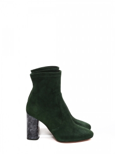 CARVEN Marble effect heel green suede ankle boots Retail price €430 Size 36