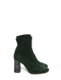 Marble effect heel green suede ankle boots Retail price €430 Size 36