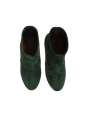 CARVEN Bottines en suede vert foncé à talon effet marbre gris noir Prix boutique 430€ Taille 36