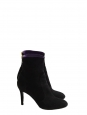 Black suede ankle boots with back gold zip Retail price €650 Size 38.5