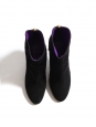 SERGIO ROSSI Black suede ankle boots with back gold zip Retail price €650 Size 38.5