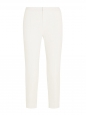 Ivory white crepe de chine slim fit tailored pants Retail price €480 Size 40