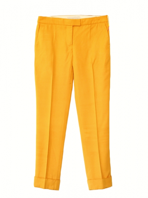 Pantalon à pinces taille basse jaune ambre Px boutique 450€ Taille 40