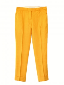Amber yellow low waist tailored pants NEW Retail price €450 Size 36