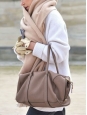 Light nut brown smooth leather MADELEINE duffle bag Retail price $1800