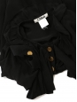 CHLOE Black short sleeves silk blouse with enameled gold buttons Retail price €800 Size 36/38
