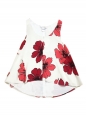 ICONIC white silk crepe tank top printed with red flowers Retail price €480 Size 36