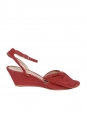 CHLOE TERRY Purple red cotton canvas wedge sandals NEW Retail price €500 Size 36