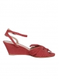CHLOE TERRY Purple red cotton canvas wedge sandals NEW Retail price €500 Size 36