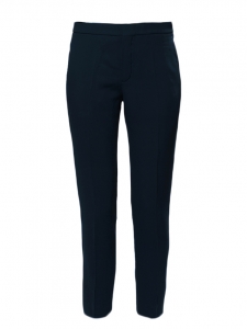 CHLOE Navy blue crepe de chine slim fit tailored pants NEW Retail price €480 Size 34