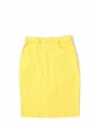 Jupe crayon taille haute jaune à pois blanc Taille 36