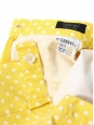 Yellow and white polka dot print denim high waist pencil skirt Size 36