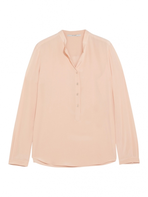 EVA powder pink silk crepe de chine long sleeve blouse Retail price €525 Size 34
