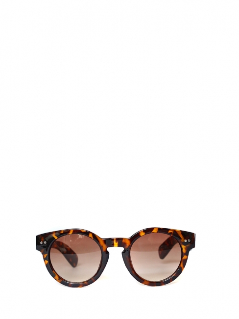 Dark brown and fox red tortoiseshell round shape sunglasses with brown lens NEW