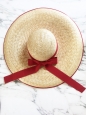 Chapeau capeline en paille et ruban grosgrain blanc Px boutique 450€ Taille 38 / S