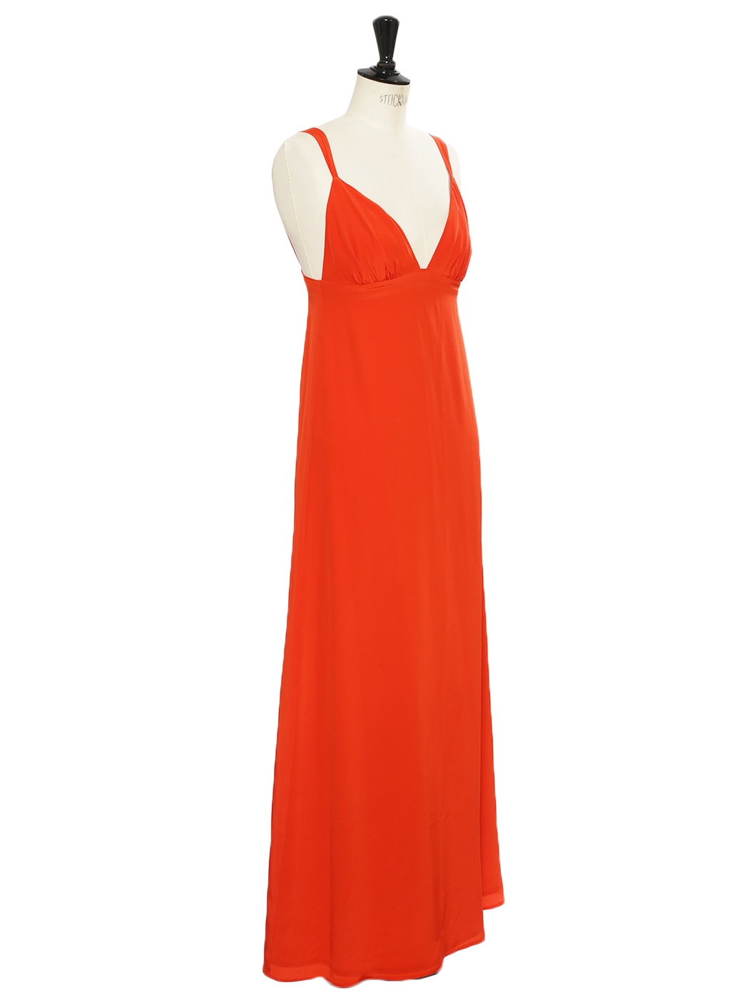 red silk maxi