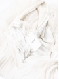 White silk chiffon long bridal dress Retail price €3000 Size XS