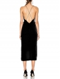 DION LEE Black silk velvet cami dress with low open back and plunging neckline Retail price $690 Size 36