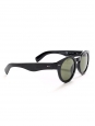 Black round shape sunglasses with dark green lens
