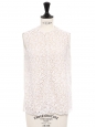 Ecru white floral lace sleeveless top Retail price €600 Size 36