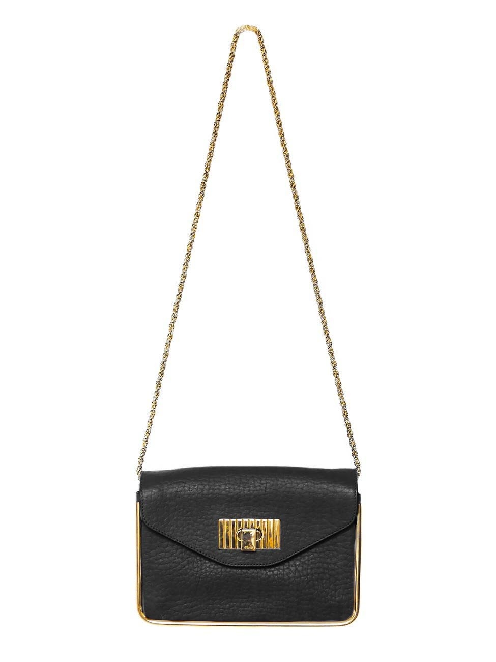 Black Leather-Look Quilted Chain Strap Shoulder Bag | New Look