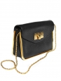 Petit sac Sally en cuir grainé noir et chaîne dorée Px boutique 1320€ 