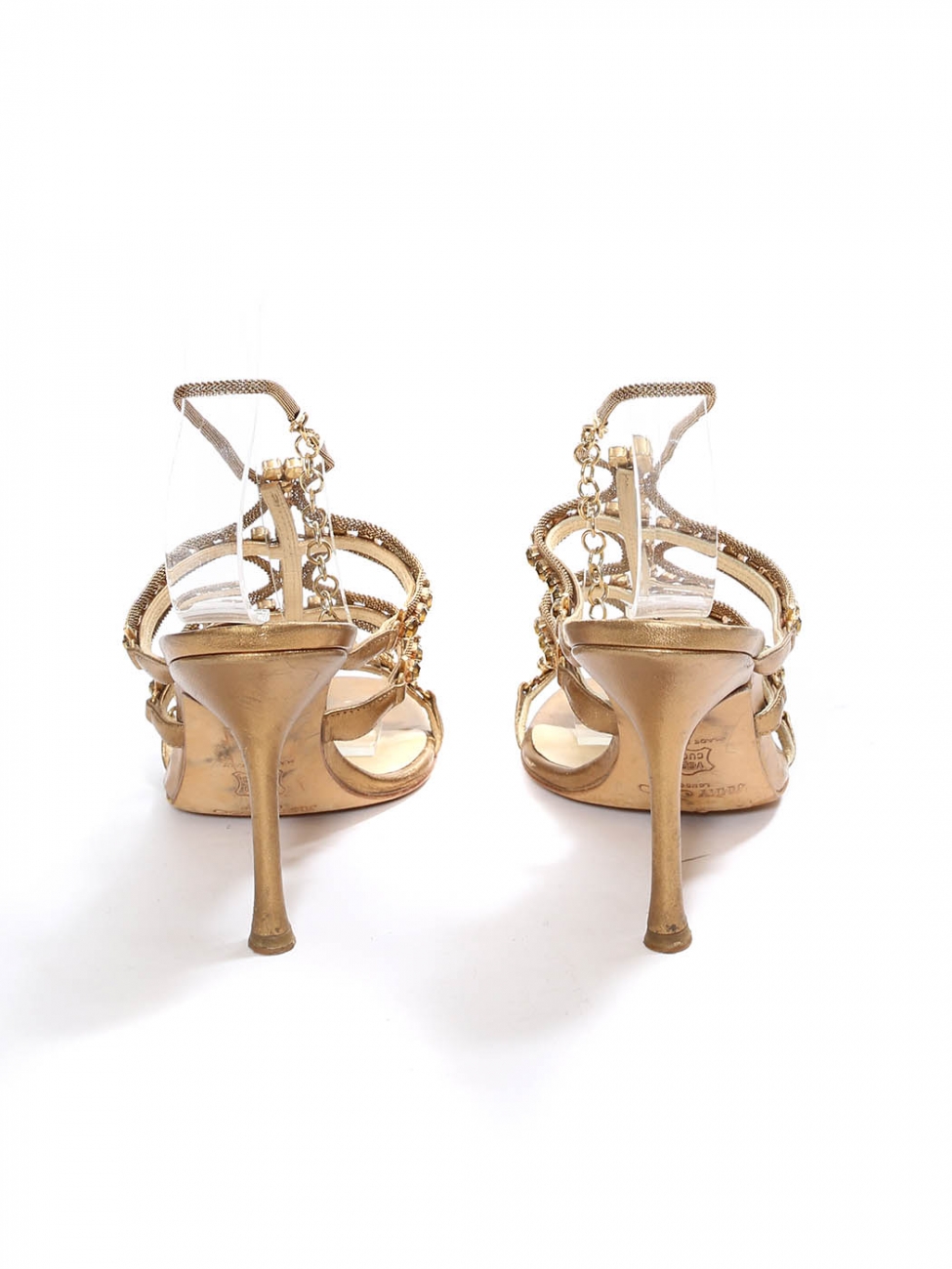 Boutique JIMMY CHOO Gold metallic leather jewel embellished