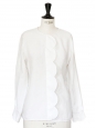 Blouse chemise Scalloped blanche en lin et soie Px boutique 950€ Taille 36 